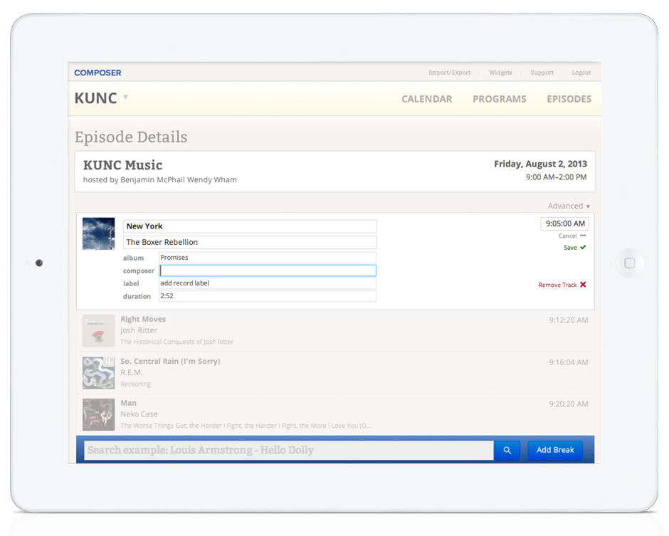 Composer - Episode Edit